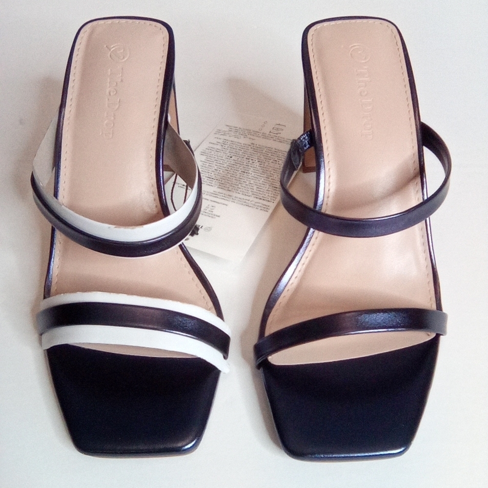 Avery Women's Two Strap High Heel Sandals, Sz.5, Metallic Blue